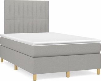 vidaXL Vidaxl - Cama Box Spring Con Colch&oacute;n Tela Gris Claro 120x190 Cm