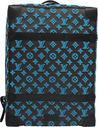 Louis Vuitton Soft Trunk Blue Canvas Backpack Bag (Pre-Owned)