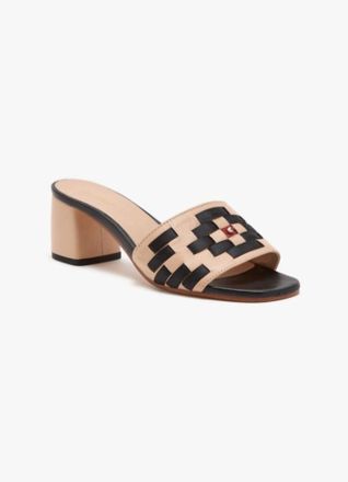 Maliparmi Leather Sandal In Black/beige