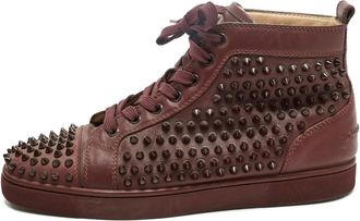 Christian Louboutin louis spikes leather trainers - men - Leather/Rubber - 40.5 - Red