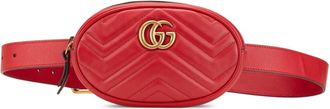 Gucci Gg Marmont Red Color Leather Sling Bag (Pre-Owned)