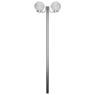 Berkfield Home Garden Lamp Post 2 Lamps 220 cm in Silver