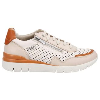 Pikolinos Cantabria W4R-6968 Leather Womens Lace Up Trainers - Marfil Orange - Size:UK 7-7.5