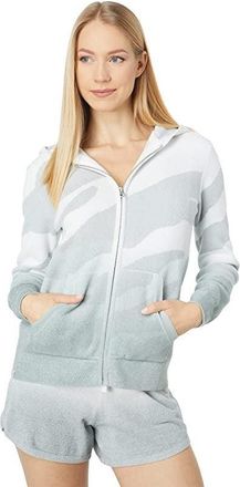 Barefoot Dreams Cozychic Hoodie Womens Gray White CCUL Ocean Reef GBO194