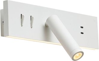 QAZQA Appliques modric - Moderno - Acciaio,Plastico - Bianco - Allungato (non sostituibile) LED Max. 2 x 32 Watt