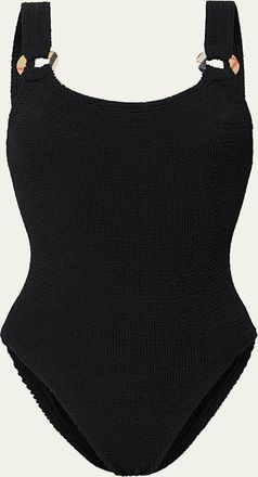 Burberry x Hunza G Domino Check Ring One-Piece Swimsuit