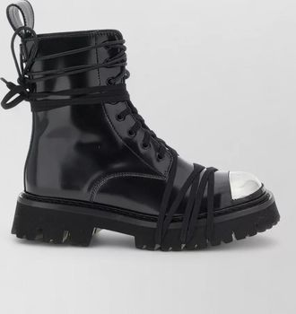 Moschino leather combat boots