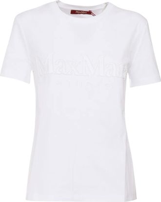 Max Mara T-shirt in cotone con logo - Bianco
