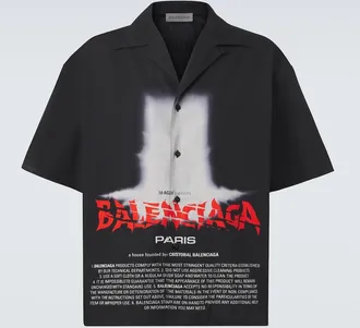 Balenciaga Printed cotton bowling shirt