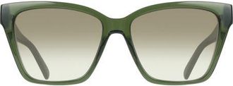 Ferragamo 57mm Rectangle Sunglasses in Transparent Khaki at Nordstrom