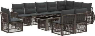 vidaXL Conjunto De Sof&aacute;s De Jard&iacute;n 11 Uds. Gris Y Gris Oscuro Vidaxl