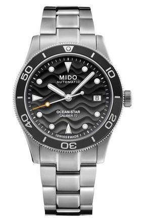 Mido Ocean Star Captain Automatic Bracelet Watch, 39mm in Grey Gradient at Nordstrom