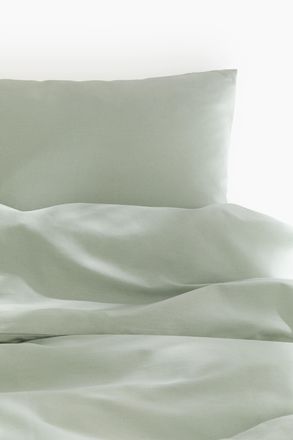H&M Einzelbettw&auml;sche aus Baumwolle - Salbeigr&uuml;n
