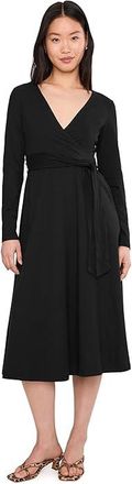 Pact Fit Flare Faux Wrap Dress Womens Dress Black : 2XL, Cotton/Down/Elastane