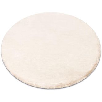 RugsX Rugsx - Modern carpet teddy new sand 52 circle shaggy, plush, very thick beige beige round 120 cm