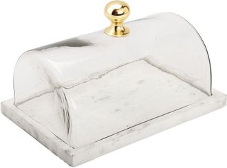 Alice Pazkus Rectangular Marble Cake Dome With Knob