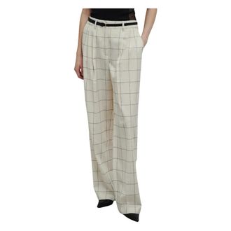 Erika Cavallini Semi Couture Wide Trousers, female, White, Size: XS Tailored Straight Trousers