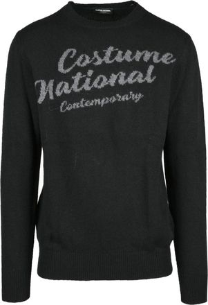 Costume National Moderne Gebreide Trui - Heren - Ronde hals truien - Zwart - XL - Wol - Truien & Vesten