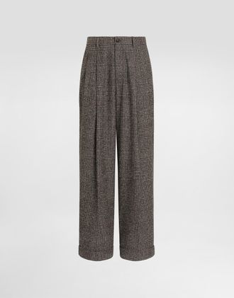 Dolce & Gabbana Alpaca Blend Glen Plaid Trousers - Man Pants And Shorts Multicolor Alpaca 46