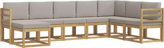 vidaXL Conjunto De Sof&aacute;s De Exterior 8 Uds. Blanco Y Gris Claro Vidaxl