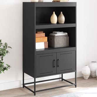 Berkfield Home Highboard Black 68.5x38.5x123.5 cm Steel