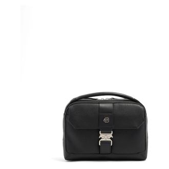 Piquadro Tassen, Heren, Zwart, ONE Size, Mens Leather Crossbody Bag with Padded Phone Pocket