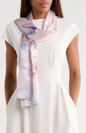 La Fiorentina Floral Print Silk Scarf in Purple at Nordstrom Rack