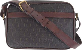Saint Laurent Pre-owned Cross Body Bags, female, Brown, Size: ONE SIZE Pre-owned Leather Monogram Shoulder Bag