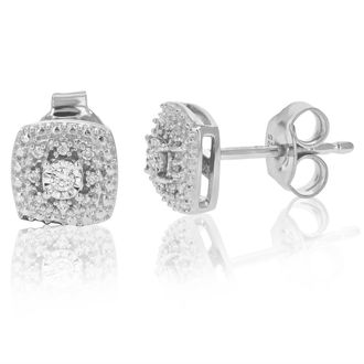 Vir Jewels 1/10 cttw Lab Grown Diamond Composite Earrings in Sterling Silver With Push Backs For Women