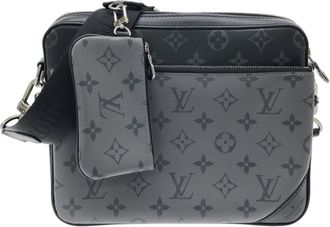 Louis Vuitton Black Gris Coated Canvas Pouch Shoulder Bag (Pre-Owned)