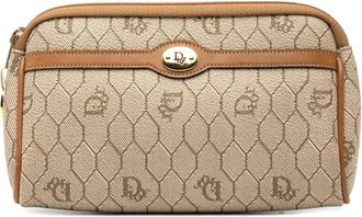 Dior 20th Century Honeycomb Coated Canvas pouch - Brown