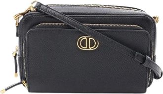 Dior Pre-owned Caro Double Pouch Leren Schoudertas - Dames - Vintage Schoudertas - Zwart - ONE Size - Leer - Vintage
