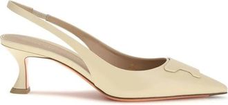Santoni Taylor Slingback Pumps - Dames - Pumps - Beige - 37 1/2 EU - Leer - Schoenen