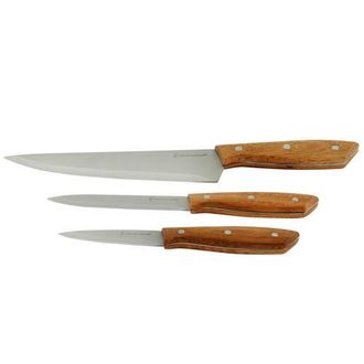 Gibson Home Seward 3 Piece Stainless Steel Cutlery Set with Wood Handles at Nordstrom