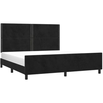 vidaXL Vidaxl - Estructura De Cama Con Cabecero De Terciopelo Negro 180x200 Cm