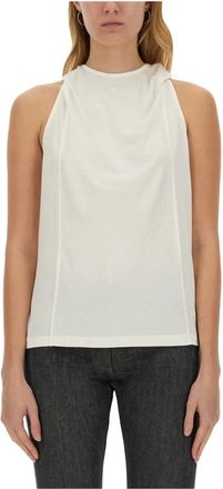 Courr&egrave;ges Tanktop met Capuchon - Dames - Tops zonder mouwen - Wit - S - Tops