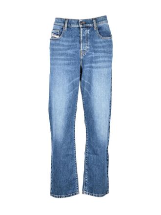 Diesel Blue Cotton-Blend Stretch Jeans