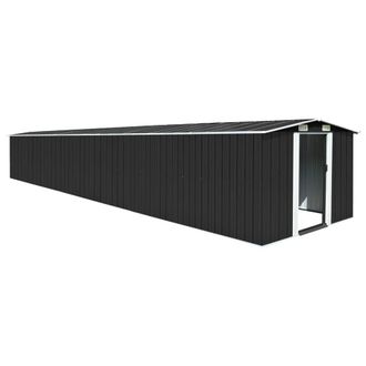 Berkfield Home Garden Shed Anthracite 257x779x181 cm Galvanised steel in Black | Size: 257 x 779 x 181 cm