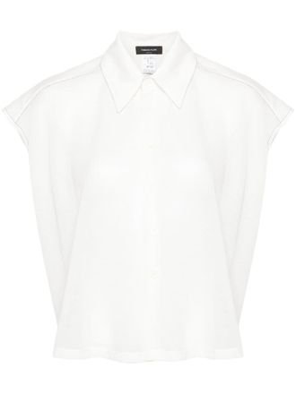 Fabiana Filippi fine-knit sleeveless shirt - White
