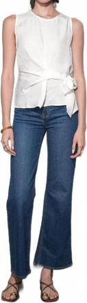 Greylin Lola Sleeveless Side Tie Blouse In Ivory