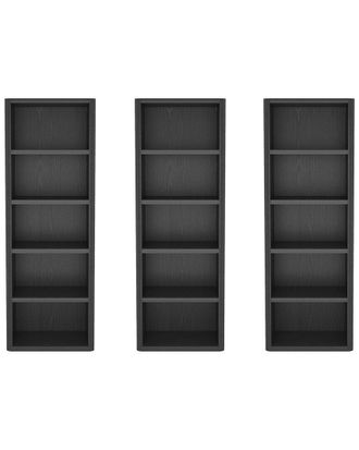 Manhattan Comfort Set Of 3 Rivington Modern Open Bookcases (5-Shelf)