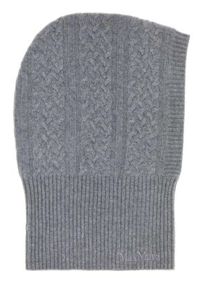 Max Mara Grey Logo Balaclava Hat