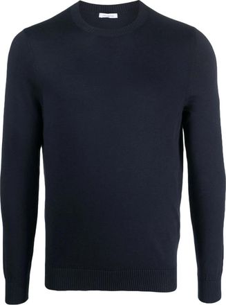 Malo Navy Blue Katoenen Crew Neck Jumper - Heren - Ronde hals truien - Blauw - XL - Katoen - Truien & Vesten