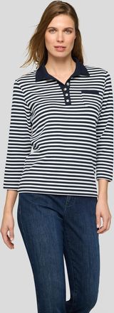 Rabe 3/4-Arm-Shirt RABE, Damen, Gr. 36, pazifik, Jersey, Obermaterial: 83% Polyester, 12% Viskose, 5% Elasthan, gestreift, regular fit normal, ohne Ausschn