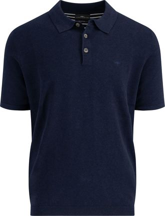 Fynch-Hatton Poloshirt FYNCH-HATTON, Herren, Gr. 4XL, blau (navy), Jersey, Obermaterial: 100% Baumwolle, bestickt, unifarben, regular fit taillenbedeckt, Rundhals,