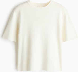 H&M Gestricktes T-Shirt - Weiss