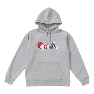 SUPREME FW18 Cat in the Hat Hooded Sweatshirt Heather Grey SUP-FW18-548