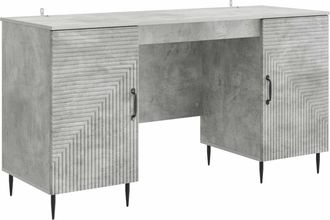 vidaXL Escritorio Gris Hormig&oacute;n 142,5 X 50 X 75 Cm Vidaxl