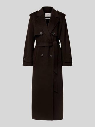 IVY OAK Wollmantel aus reiner Wolle Modell COLETTE in Dunkelbraun, Gr&ouml;&szlig;e XS