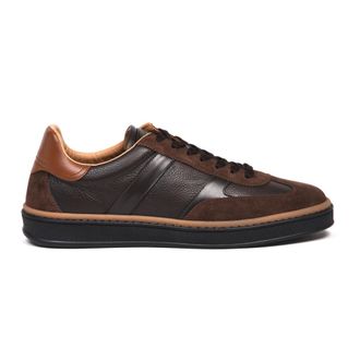 Baldinini Sneaker van su&egrave;de en getrommeld leer - Heren - Schoenen - Bruin - Maat: 39 EU Leer